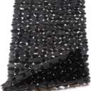 WELTRXE Non Slip Bathtub Mat 35 x 16 Inches Pebbles Shower Mats with Suction Cups, Drain Holes for Bathroom Showers, Tub, Machine Washable Bathroom Mats BPA, Latex Free Safe Tub Mats - Black