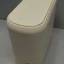 Sooyee Bathroom Trash Can with Lid, 2.4 Gallon Slim Trash Bin, Small Plastic Waste Basket, 10 L Narrow for Bedroom, Kitchen, Office, White