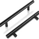10-Pack Matte Black T-Bar Cabinet Pulls | Modern Hollow Drawer Handles | Kitchen Hardware | Hole to Hole: 96mm (3.8") | Total Length: 150mm (5.9")