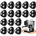Honoson 24 Pcs Self Adhesive Caster Wheels Appliance Rollers Appliance Sliders for Kitchen 360 Swivel Universal Wheel Mini Small Kitchen (Black with 3 Steel Ball Style)