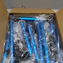 Loyoda Folding Walker with 2 Skis and 5" Wheels, Lightweight Walkers for Seniors and Adults, Supports Up to 350 Pounds, Adjustable Height, Compact Standard Walker, Blue