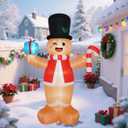 Christmas Inflatables Gingerbread Man with Gift Boxes 8 FT, LED Inflatable Decoration for Outdoor Indoor Holiday Yard
