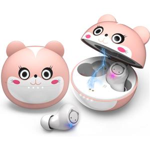 Kids Earbuds Bluetooth Lightweight Foldable Wireless Headphones for Kids, Bulit in Mic, Touch Control, 85dB Safe Volume Limitted, Waterproof Earphones for Boys Girls Tablet Chromebook ipad, Cat