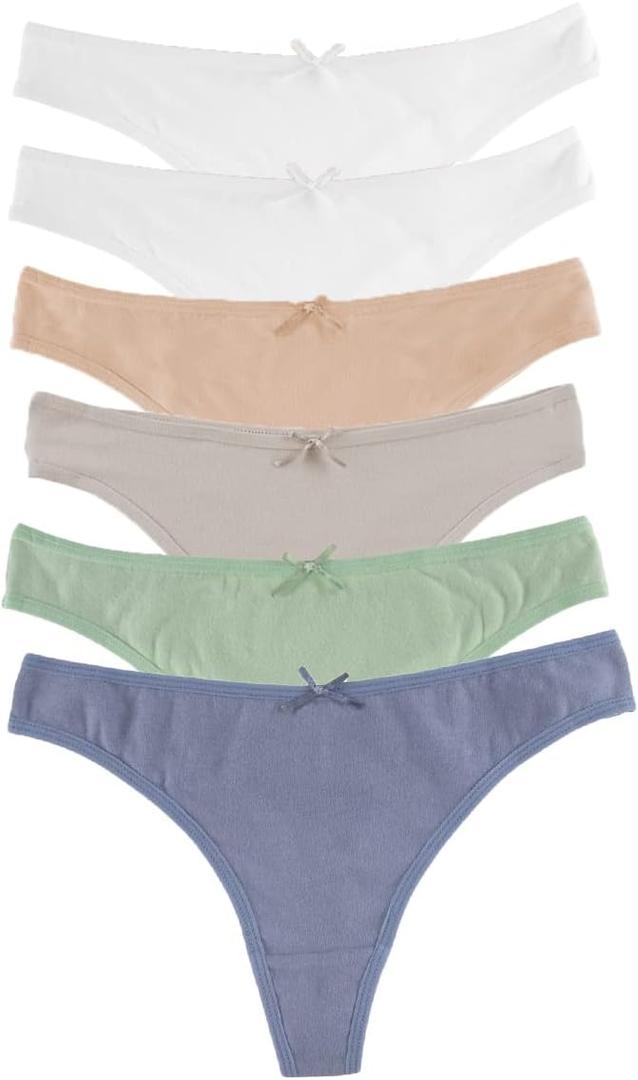 Jo & Bette Cotton Thongs for Women - Bikini Underwear - Seamless Thongs Breathable Panties Pack No show 6 or 12 Pack S Jo & Bette Cotton Thongs for Women - Bikini Underwear - Seamless Thongs Breathable Panties Pack No show 6 or 12 Pack S