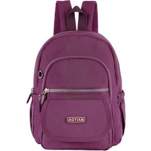 AOTIAN Mini Nylon Women Backpacks Casual Lightweight Small Daypack for Girls (Mini Deep Purple)