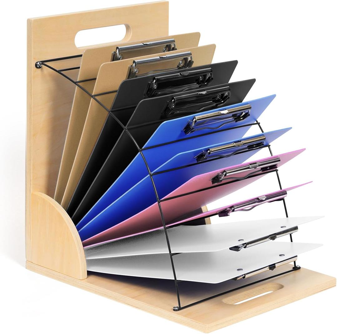 JoyCat Clipboard with Storage, Wood and Metal Clipboards Holder Small White Board Organizer for Classroom Office (Assembly Required) (1)