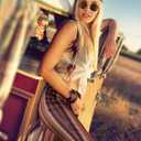 Unittype 5 Pcs 60s 70s Outfits Women Hippie Disco Costume Boho Flared Pant Peace Sign Necklace Earring for Halloween Party (XX-Large)