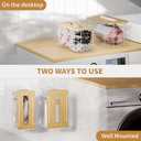 2 Pack Grocery Bag Holder for Plastic Bags - Wall Mount Kitchen Plastic Bag Holders for Grocery Bags - Bag Holder for Kitchen,Under Sink,Pantry and Garage,White