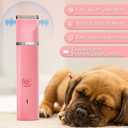 Dog Grooming Clippers Kit-Electric Rechargeable Cat Trimmer Tools-Cordless Quiet Pet Nail Paw Grinder-4 in 1 Multifunctional Low Noise Shaver-Razor for feet Face Ears Toenail EyePink