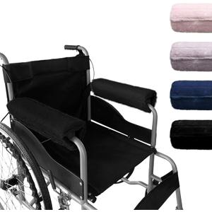 SPRING SEAON Wheelchair Armrest Covers 2 Pack Soft Memory Foam Wheelchair armrest Pads Wicking Washable for Office Transport Chair (Black)