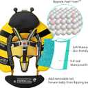 Mambobaby Float with Canopy Non-Inflatable Baby Pool Float Infant Solid Swim Float Add Tail Water Floats Smart Swim Trainer for Infant Toddler 3-24 Months, Honey Bee Yellow