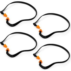 Banded Earplugs for Shooting Range (4 Pcs, Orange)  Reusable Silicone Hearing Protection with Neck Band, 22dB Noise Reduction for Work, Sleep & Concerts