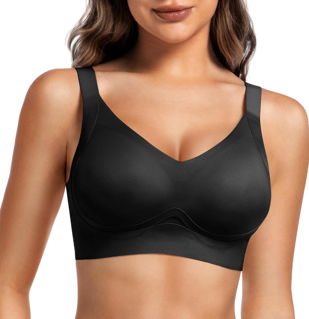 Women's Wireless Bra, Seamless Soft Push Up Bralettes, No Underwire Comfortable Full Coverage Everyday Bra, 3XL