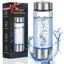 2026 Upgrade Hydrogen Water Bottle, Portable Hydrogen Water Ionizer Machine -SPE PEM Tech, Rechargeable Hydrogen Rich Water Glass Bottle for Travel, Gifts for Women, Christmas Gifts, Gifts Idea (Silvery)