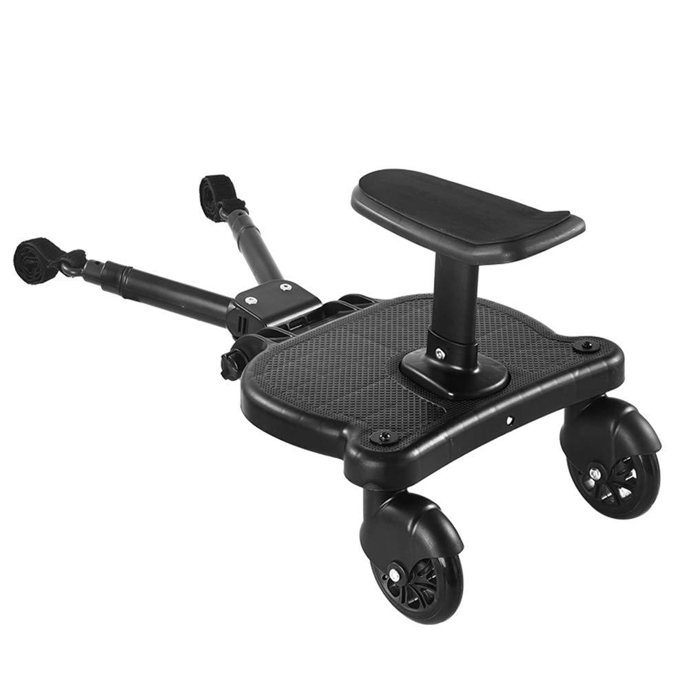 Universal 2-in-1 Stroller Board with Detachable Seat | Stand or Sit Ride-On Board for Bugaboo, UPPAbaby & Most Strollers | Adjustable & Easy Install | Holds Kids up to 60lbs