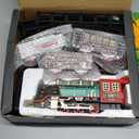 Mini Tudou Christmas Electric Train Set w/Steam, Sound & Light, Remote Control Train Toys w/Steam Locomotive Engine, Cargo Cars & Tracks, Toy Train w/Rechargeable Battery for Kids Boys 3+ Year Old