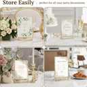 EHWINE 12 Pack Acrylic Sign Holder 4 x 6, Double Sided Gold Picture Frame Stand up Table Top Sign Holders, Clear Display Stand Menu Flyer Holder for Wedding Party