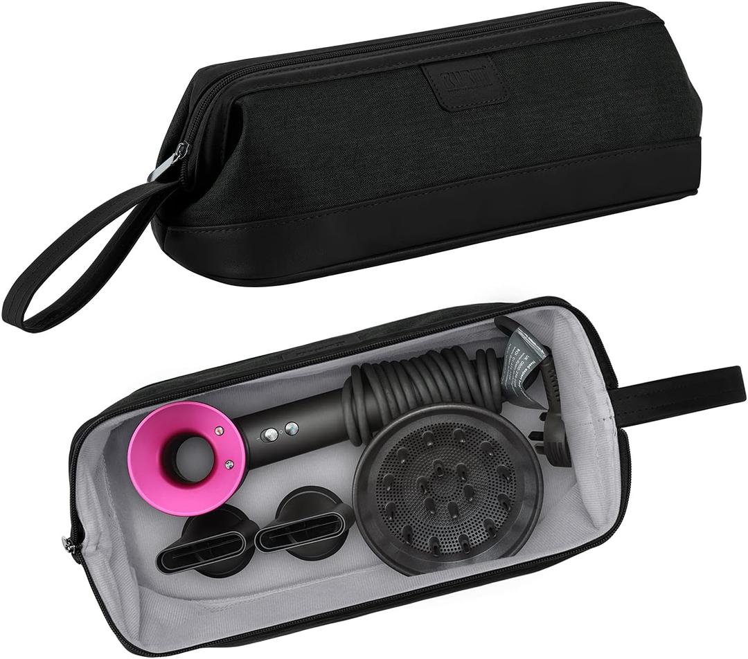 BUBM Travel Case Compatible with Dyson Airwrap & Curling Iron, Portable Hair Dryer Carrying Bag Waterproof Storage for Dyson Supersonic Styler Attachments Protection (Black1)