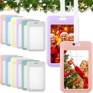 12 Pcs Christmas Picture Frame Ornaments for Tree Samll Hanging Photo Frame Ornaments 2.76 x 4.33 Inch Pastel for Christmas Tree Decor Home Party (Macaron)