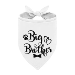 3pcs Dog Bandana, Little Brother Dog Bandana, Dogs Muffler Classical White Printing, Doggy Muffler Pet Scarf, Pet Baby Announcement Plaid Scarf Gender Reveal Accessories 