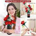 Flower Bouquet Building Set, Artificial Roses Toy Building Set with Vase, Building Blocks Flower Brick Toys for Home Office Decoration, Ideal Gift for Mom, Girlfriend and Kids, 841 PCS