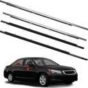 Window Molding Trim for Honda Accord 2008-2012 Accessories, 4PCS Chrome Outer Door Weatherstrip Seal Belt, Replace#72410-TA0-A01 72450-TA0-A01 72910-TA0-A01 72950-TA0-A01