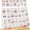 Earring Display for Vendors, 6 Tiers Earring Rack Display Holder Stand, Earring Organizer Holder, Jewelry Display for Selling Earings Cards, Necklaces Rings Bracelets, Keychains (White)