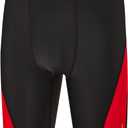 DEVOROPA Boys Swim Jammers Youth Competitive Swim Team Trunks Racing Swimsuit Athletic Swimming Shorts Slim/Standard/Husky  (Black/ Red, S)