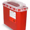 Oakridge Products Transparent Sharps Container for Home Use and Professional 5.4 Quart (1-Pack), Touchless Biohazard Needle and Syringe Disposal, Rotating Lid, CDC Certified