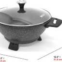 Starfrit The Rock Electric Multi Pot - 4.5L - Rock.Tec Non-Stick - Tempered Glass Lid - Variable Temperature Control, 4.8 Quarts
