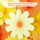 11PCS Paper Flowers Decorations for Wall Daisy Paper Fans Classroom Decoration Paper Orange Backdrop Decor Hanging Paper Fans for Birthday Baby Shower Indoor Spring Deco