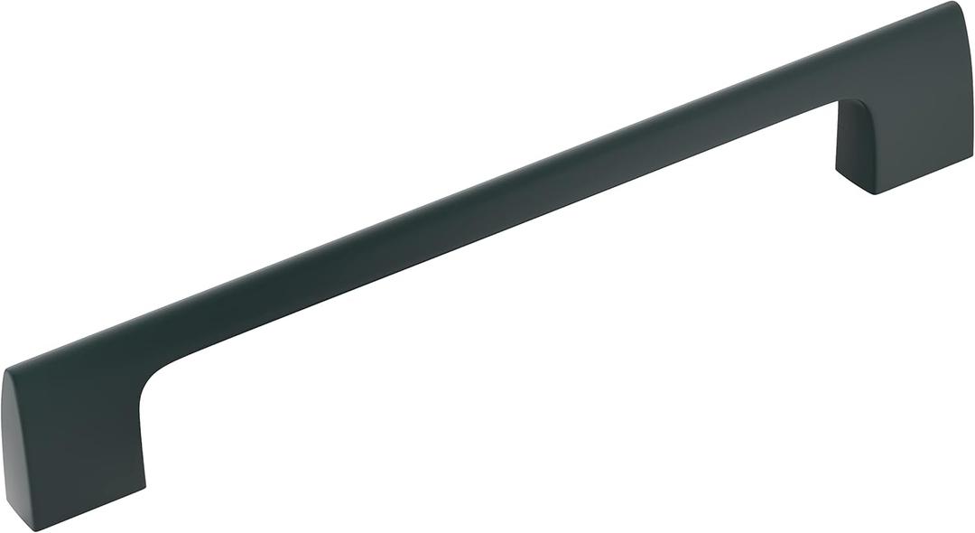 Amerock | Cabinet Pull | Matte Black | 6-5/16 inch (160 mm) Center-to-Center | Riva | 1 Pack | Drawer Pull | Drawer Handle | Cabinet Hardware