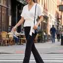 Conceited Stretch Slacks for Women - Wear to Work - Tummy Control - Slim Leg - Pockets - Ponte  (Black, XL)