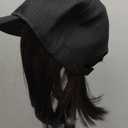 doremi Women's Synthetic, Dark Brown Hair Hat with Adjustable Size, Suitable for Daily Use