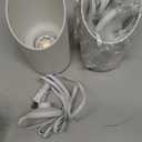 SUNVIE 2 Pack Uplighting Indoor Floor Can Light, 5W Up Lights with 2700K LED GU10 Bulbs, Uplights Floor Spot Lights Indoor for Home Accent Lighting, 5.9 FT Plug Cord & Foot Switch (White)