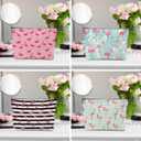 4Pcs Flamingo Gifts Makeup Bag, Flamingo Bird Animal Lover Gifts for Women Mom Coworker Friends, Pink Flamingos Stuff Summer Cosmetic Bag Toiletry Pouch with Zipper Birthday Halloween Christmas Gift (Multicolor 1226)