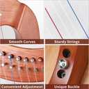 LOTKEY 19 Strings Harp, Solid Mahogany Harps 29'' W/Gig Bag,Tuning Wrench,Straps,Instruction for Professional Lyre Harp Player,Beginner,Adults F3 G3 A3 B3 C4 D4 E4 F4 G4 A4 B4 C5 D5 E5 F5 G5 A5 B5 C6