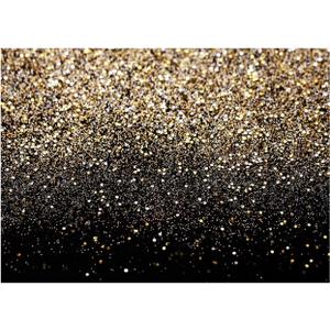 WOLADA Black and Gold Backdrop Golden Glitter Backdrop for Photography Wedding Birthday Baby Shower Party Photo Studio 8x6FT 11176