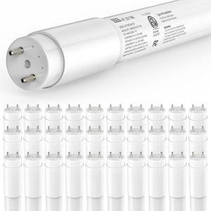 JESLED 30 Pack T8 LED Bulbs 4 Foot, LED Fluorescent Tube Replacement, 4ft LED Tube Light, Plug&Play or Ballast Bypass, 14W, 2450 LM,5000K Daylight White,Single or Double End Powered, Frosted