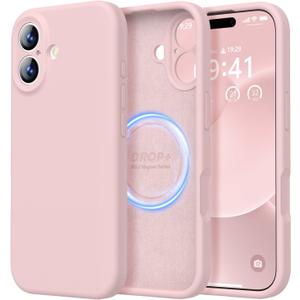 LOVE 3000 Designed for iPhone 17 Case, Premium Silicone [Compatible with Magsafe][Soft Anti-Scratch Microfiber Lining] Shockproof Protective Phone Case for Men Women 6.3", Chalk Pink