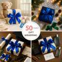 2 x Royal Blue Ribbon 1 1/2 Inch x 50 Yards Double Faced Satin Ribbon for Boy Gift Wrapping, Graduation, Crafts & Events