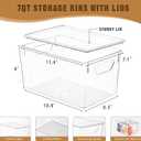6 Pack Clear Storage Bins with Lids, 7 Quart Stackable Storage Boxes for Storage and Organization, Plastic Storage Containers with Lids, Plastic Bins with Handles for Office, Bedroom, Study Room