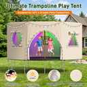 14FT Trampoline Tent Cover (Tent ONLY) Fits 6 Straight Poles with LED Light