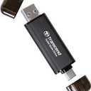 Transcend 256GB External SSD, Up to 1,050MB/s, Dual USB Flash Drive for iPhone&iPad&Mac, Windows&Android, Tablet&PC, Smart TV, USB 3.2 Gen 2 Thumb Drive Photo Stick, 2-in-1 Type C &Type A Memory Stick