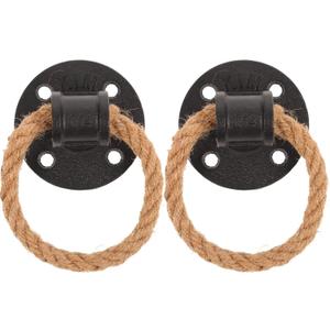 IMIKEYA 2 Pcs Barn Door Handle, Vintage Door Rope Pulls Cupboard Ring Metal Gate Pull Handle for Cabinet Gate, Closet, Bedrooms, Sliding Door