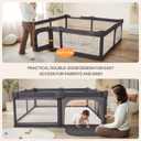 Baby Playpen,71"x79" Foldable Playpen for Babies and Toddlers with Gate,Large Baby Play Pens with Zipper Door,Play Yards Play Area (Deep Grey)