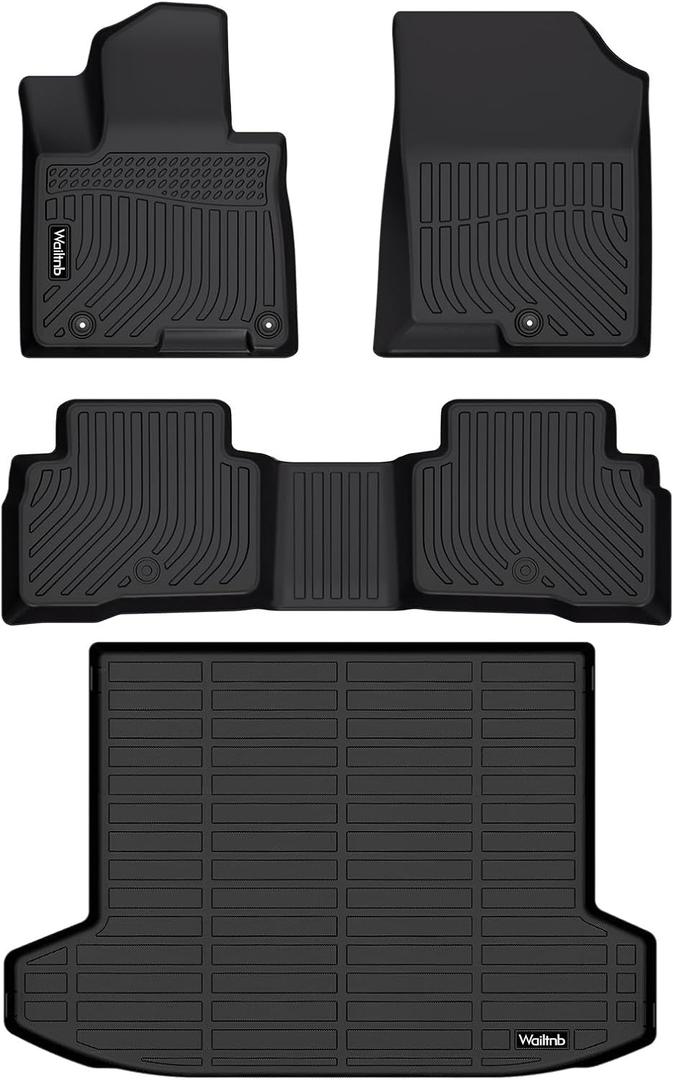 Car Floor Mats & Cargo Mat Custom for 2022 2023 2024 Hyundai Tucson Hybrid All Weather Floor Mats for Tucson Hybrid 2022-2024 Trunk Mat TPE Waterproof Car Mats Full Set Black Accessories