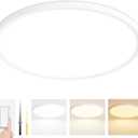 24 Inch LED Flush Mount Ceiling Light Fixture, 48W 4800LM, Dimmable & CCT 3000K/4500K/6000K, Ultra-Thin Modern Low Profile, White Round Flat Ceiling Light for Living Room, Bedroom, Kitchen