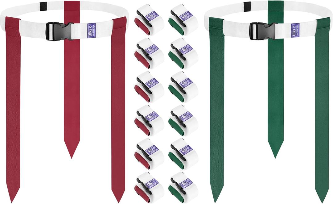 Flag Football Belts, 14 Player White Flag Football Set with 42 Flags for Adult Youth Kids Training
