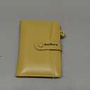 Lapensa Women Leather Wallet RFID Blocking Small Bifold Zipper Pocket Wallet Card Case Purse with ID Window (Yellow)